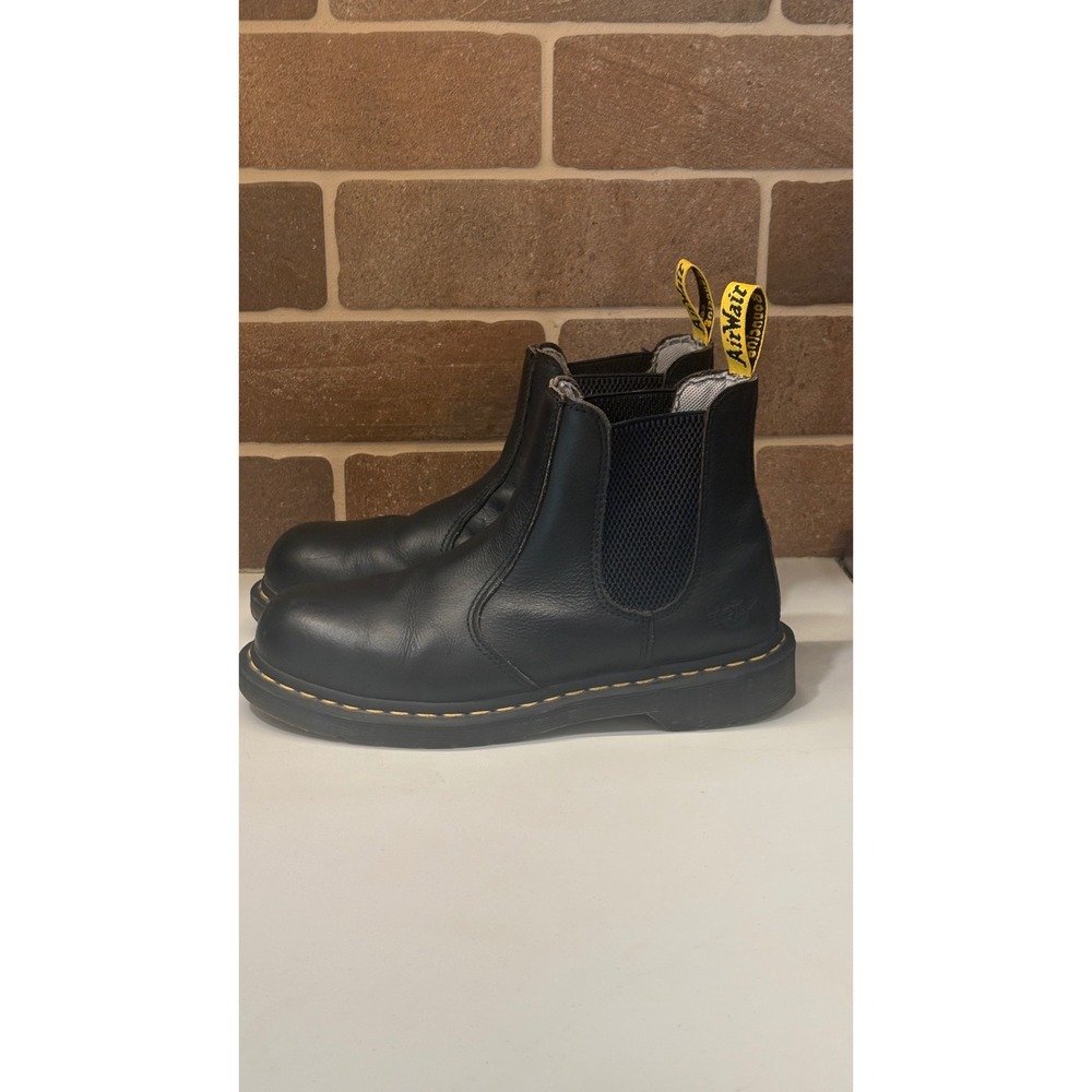 Dr Martens Boots Chelsea Fellside Work Women Size 8 Black Leather Steel Toe EUC